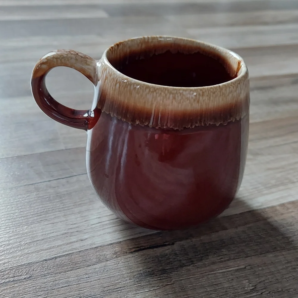 Vintage 70s McCoy USA Brown Glaze Pottery Coffee Mug